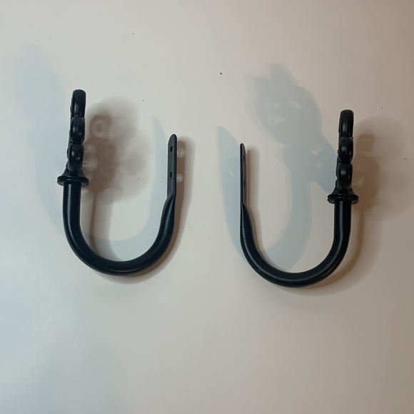 Black Curtain Pull Backs Really pretty Used - Picture 2 of 4